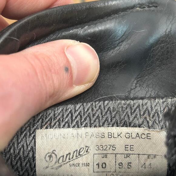 Danner Mountain Pass Black Glace Hiking Boots Mens Size 10 - Picture 6 of 7